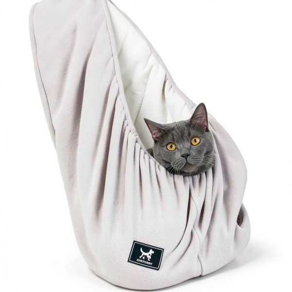 PAWPUBBY Pet Carrier Sling Polar Fleece Large Size Dark Gray-6