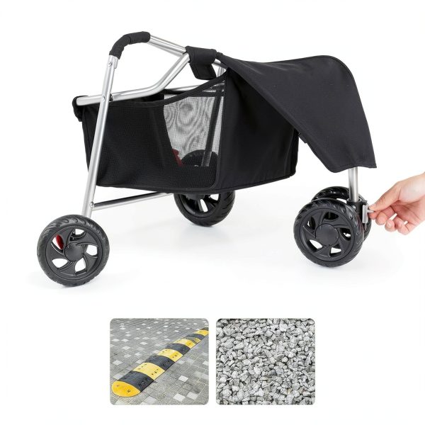 SMUG Pet Stroller Lightweight Foldable Mesh Cat Dog-2