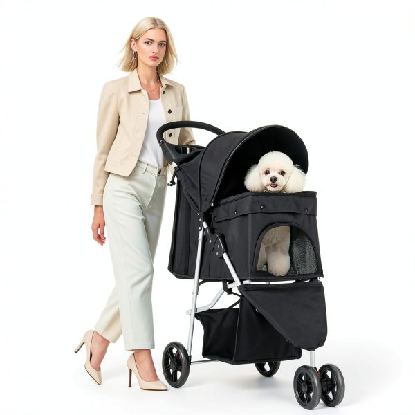 SMUG Pet Stroller Lightweight Foldable Mesh Cat Dog-5