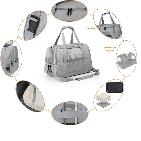 SZZJKJ Airline Approved Cat Carrier Foldable Pet Travel Bag-3