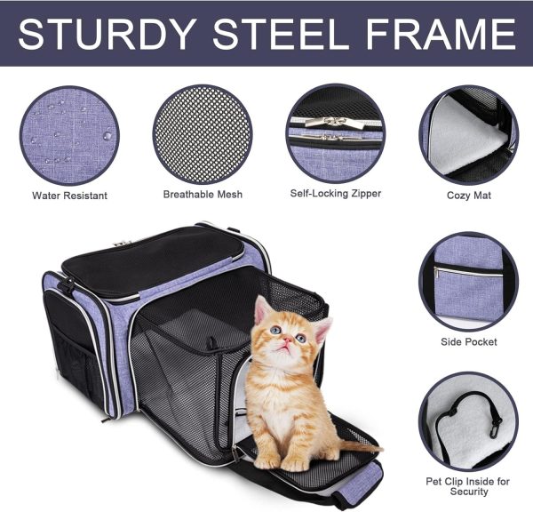 BAGLHER Expandable Pet Carrier Airline Approved Travel Bag-2