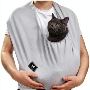 PAWPUBBY Pet Carrier Sling Polar Fleece Large Size Dark Gray-0