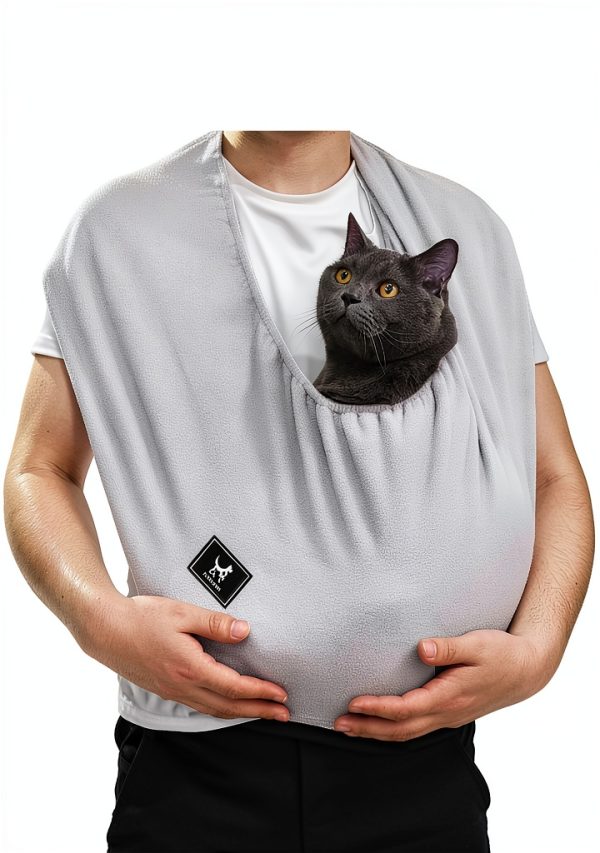 PAWPUBBY Pet Carrier Sling Polar Fleece Large Size Dark Gray-0
