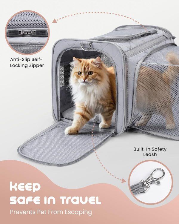 MIDOG Cat Carrier Expandable Water Resistant Pet Travel-3