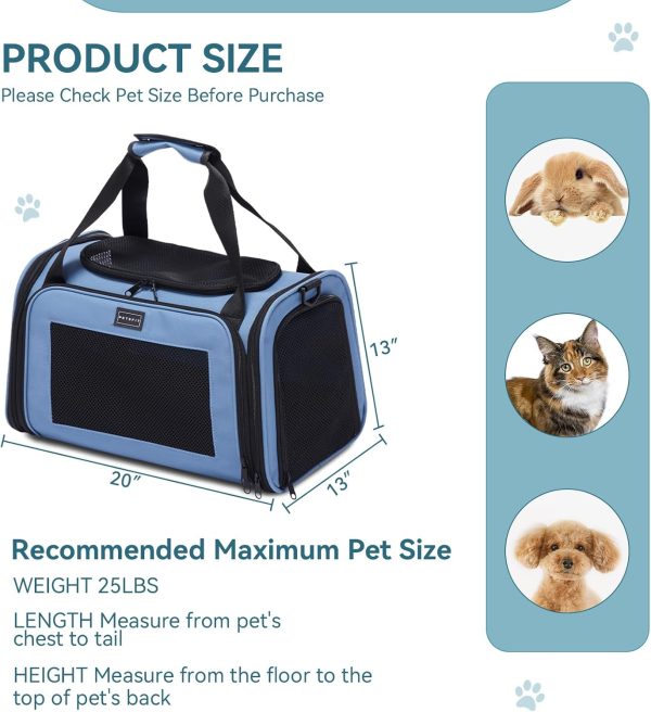 Pet Carrier PETSFIT Soft‑Sided Travel Bag Black-4