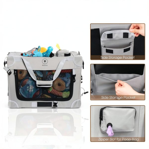 PEGIC Pet Carrier Collapsible Design Multi Security Cat Dog-3