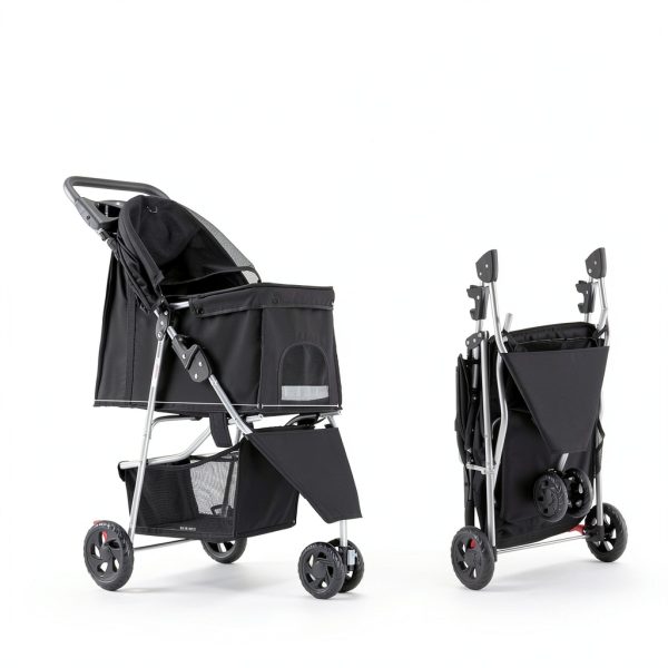 SMUG Pet Stroller Lightweight Foldable Mesh Cat Dog-3