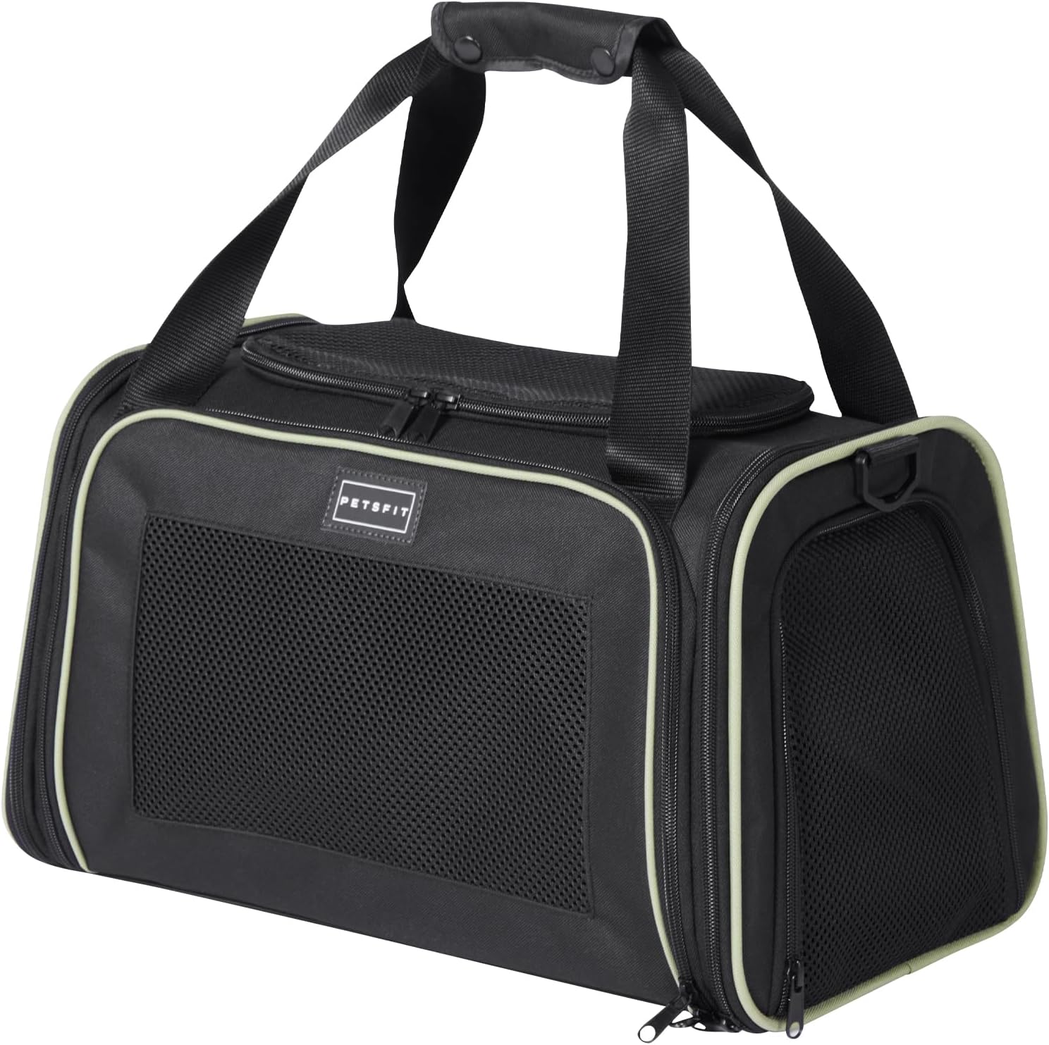 Installing Pet Carrier PETSFIT Soft‑Sided Airline Approved on a wooden desk