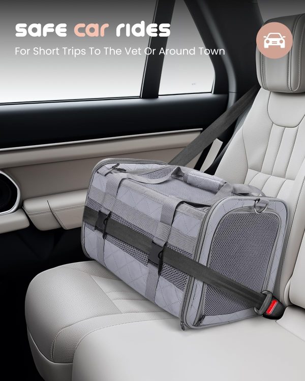 MIDOG Cat Carrier Expandable Water Resistant Pet Travel-5