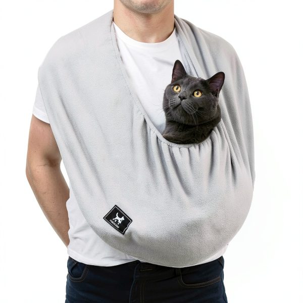 PAWPUBBY Pet Carrier Sling Polar Fleece Large Size Dark Gray-3