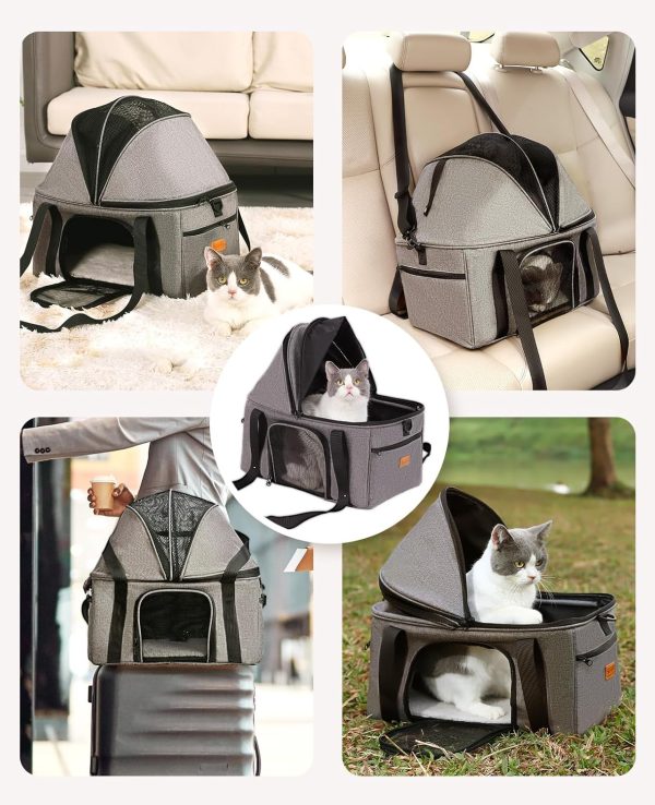 BurgeonNest Expandable Cat Carrier Soft Sided Pet Travel Bag-4