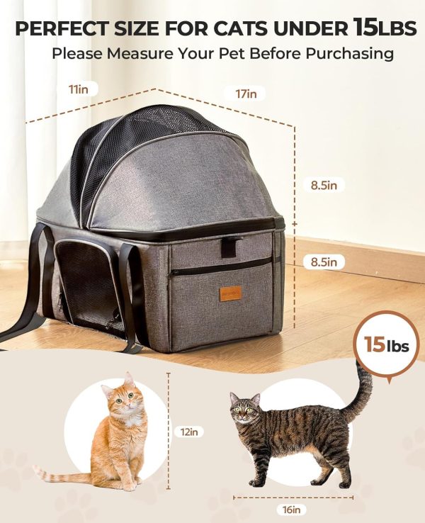 BurgeonNest Expandable Cat Carrier Soft Sided Pet Travel Bag-1