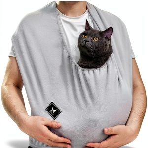 PAWPUBBY Cat Carrier Sling Soft Fleece Hands Free Pet Pouch-0