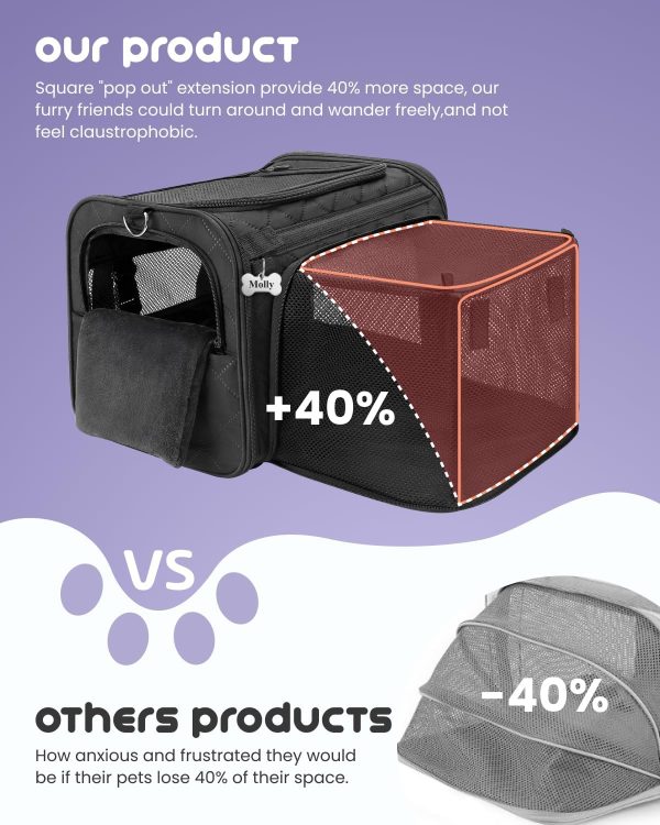 MIDOG Cat Carrier Expandable Airline Approved Pet Travel-1