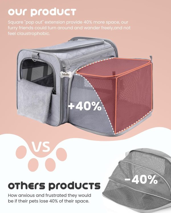 MIDOG Cat Carrier Expandable Water Resistant Pet Travel-1