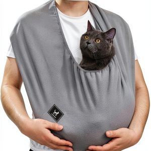 Cat Sling Carrier PAWPUBBY Soft Fleece Design-0