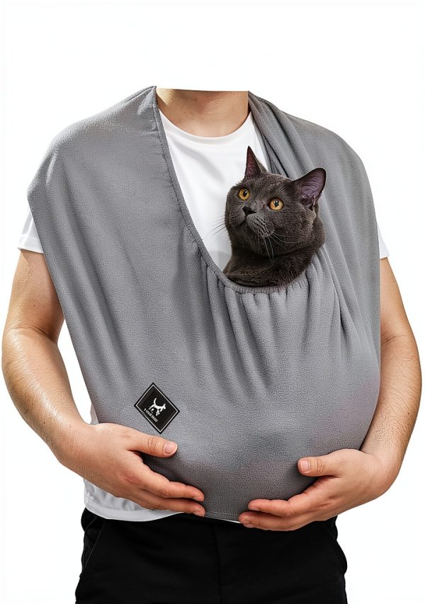 Cat Sling Carrier PAWPUBBY Soft Fleece Design-0