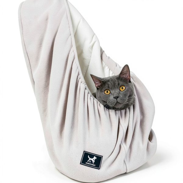 PAWPUBBY Cat Carrier Sling Soft Fleece Hands Free Pet Pouch-6
