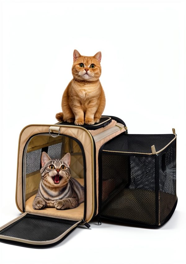 MIDOG Cat Carrier Expandable Water Resistant Pet Travel-6