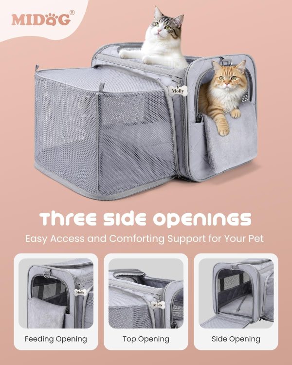 MIDOG Cat Carrier Expandable Water Resistant Pet Travel-2