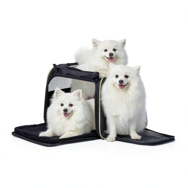 PETSFIT Large Cat Carrier Cozy Fleece Mat Travel Pet Carrier-2