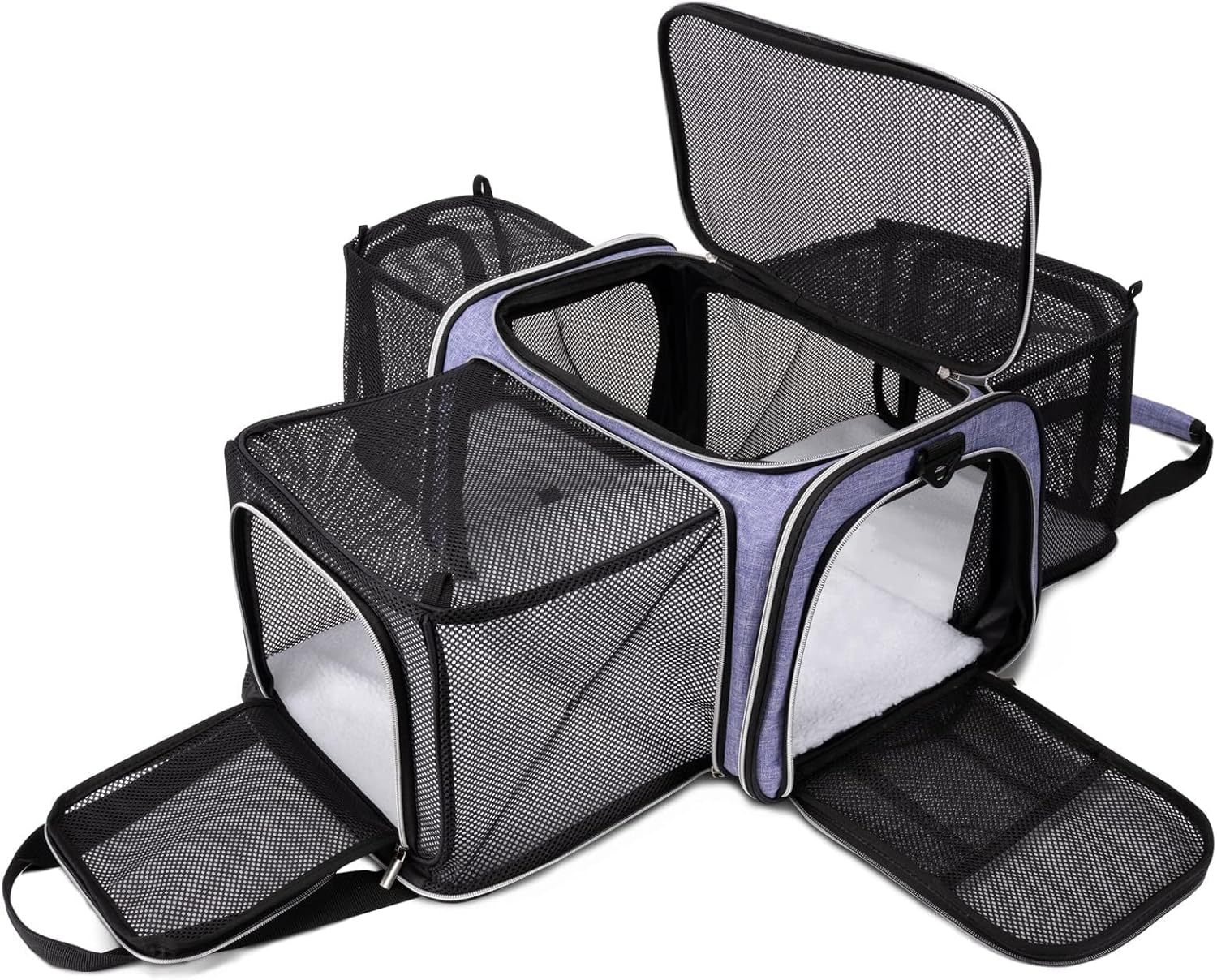 BAGLHER pet carrier expanded on a car seat