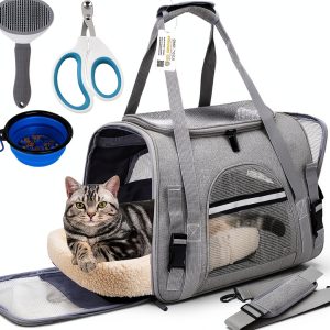 SZZJKJ Airline Approved Cat Carrier Foldable Pet Travel Bag-0