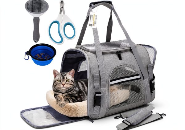 SZZJKJ Airline Approved Cat Carrier Foldable Pet Travel Bag-0