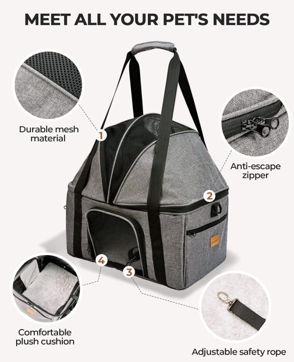 BurgeonNest Expandable Cat Carrier Soft Sided Pet Travel Bag-3