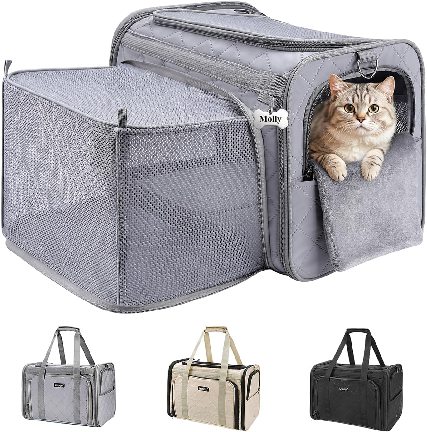 MIDOG cat carrier in use during car travel