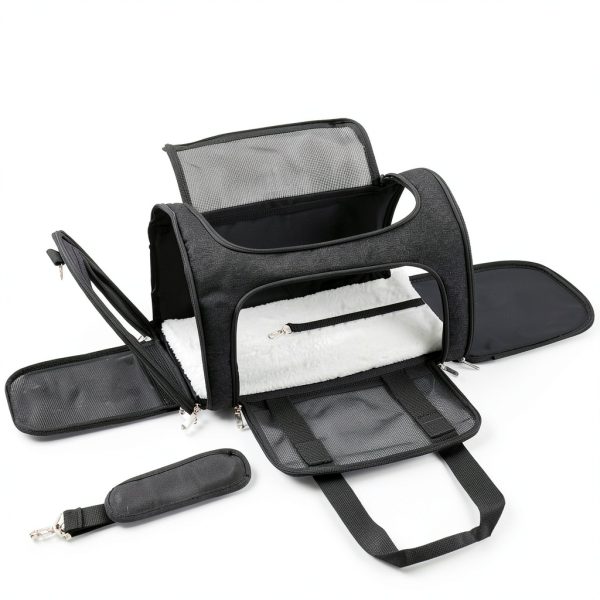 Dog Soft-Sided Carrier LEHNI Steel Mesh Design-1