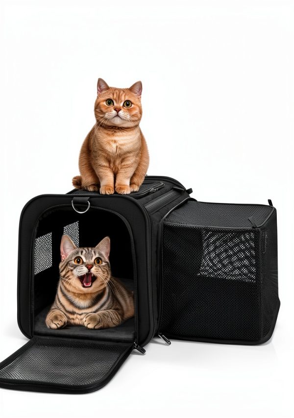 MIDOG Cat Carrier Expandable Water Resistant Pet Travel-6