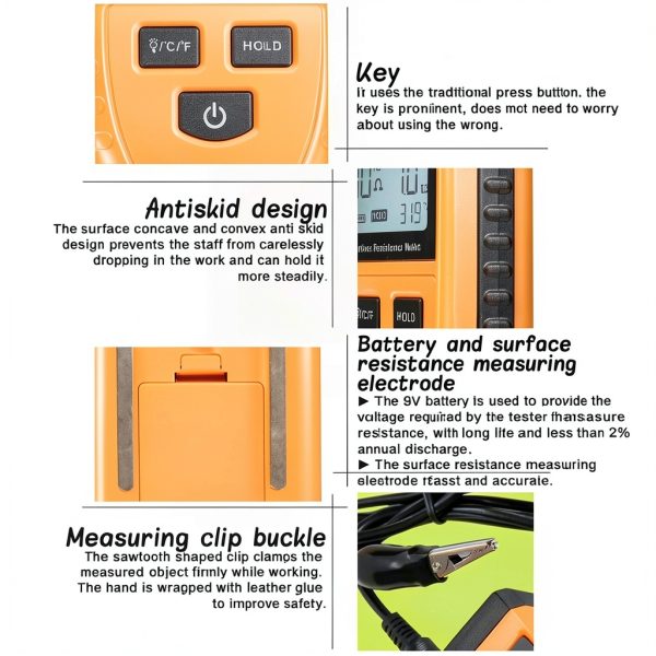 Ground Resistance Meter Rockgood 764653960752 with LCD Backlight-8