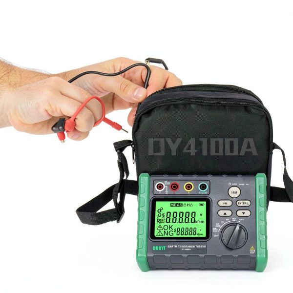DUOYI Ground Resistance Tester DY4100A 6‑AA Battery Digital Meter with-1