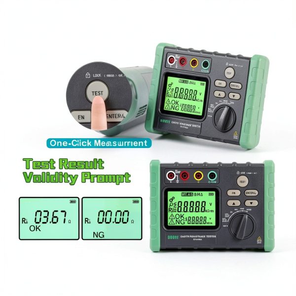 DUOYI Ground Resistance Tester DY4100A 6‑AA Battery Digital Meter with-5