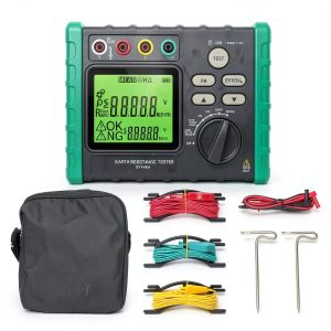 DUOYI Ground Resistance Tester DY4100A 6‑AA Battery Digital Meter with-0