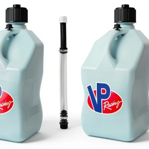VP Racing 3632-CA, 5.5-Gallon Square Motorsport Jug Sky w/ 14" Deluxe Hose Close-Trimmed Cap and Neck for Tight Seal (2 Pack)-0