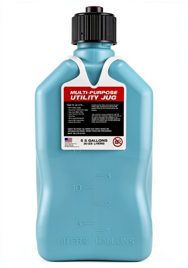 VP Racing 3632-CA, 5.5-Gallon Square Motorsport Jug Sky w/ 14" Deluxe Hose Close-Trimmed Cap and Neck for Tight Seal (2 Pack)-2