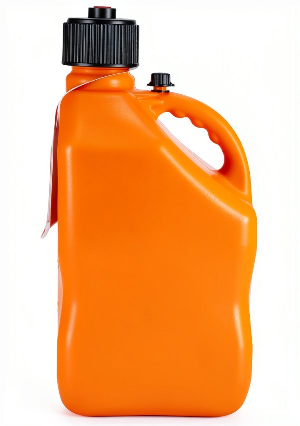 VP Racing 3572-CA, 5.5-Gallon Square Motorsport Jug Orange w/ 14" Deluxe Hose Close-Trimmed Cap and Neck for Tight Seal (1 Pack)-3