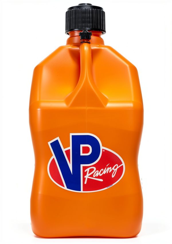 VP Racing 3572-CA, 5.5-Gallon Square Motorsport Jug Orange w/ 14" Deluxe Hose Close-Trimmed Cap and Neck for Tight Seal (1 Pack)-1