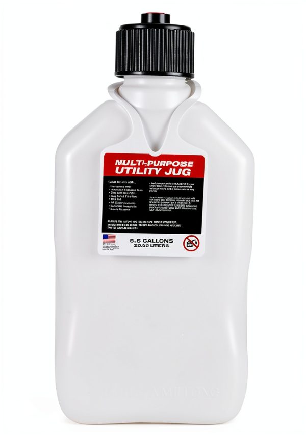 VP Racing 5.5 Gallon Motorsport Racing Liquid Container Utility Jug Can with Contoured Handle, Multipurpose Cap and Rubber Gaskets, White-2