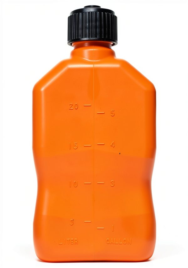 VP Racing 3572-CA, 5.5-Gallon Square Motorsport Jug Orange w/ 14" Deluxe Hose Close-Trimmed Cap and Neck for Tight Seal (1 Pack)-2