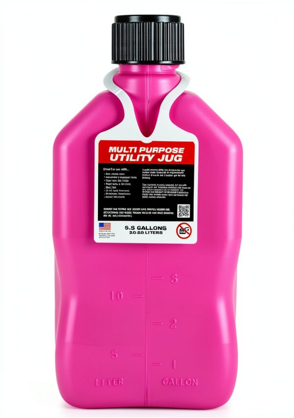 VP Racing 3812-CA, 5.5 Gallon Motorsport Racing Jug with Contoured Handle, Multipurpose Cap and Rubber Gaskets, Pink (1 Pack)-2