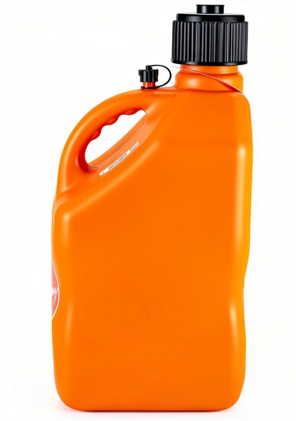 VP Racing 3572-CA, 5.5-Gallon Square Motorsport Jug Orange w/ 14" Deluxe Hose Close-Trimmed Cap and Neck for Tight Seal (1 Pack)-5