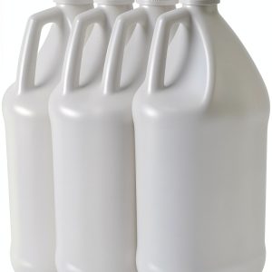 Quality Chemical Reusable 1-Gallon Plastic Jug – BPA-Free, Leak-Resistant, Secure Screw-on Lid, Ergonomic Handle, BPA Free, HDPE Plastic, Stackable, Versatile Design for Storage (Pack of 4)-0