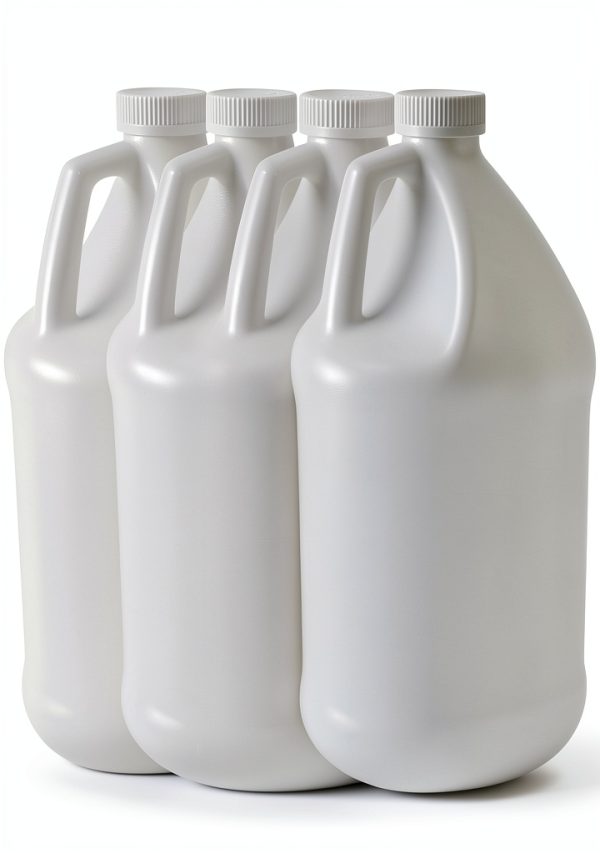 Quality Chemical Reusable 1-Gallon Plastic Jug – BPA-Free, Leak-Resistant, Secure Screw-on Lid, Ergonomic Handle, BPA Free, HDPE Plastic, Stackable, Versatile Design for Storage (Pack of 4)-0